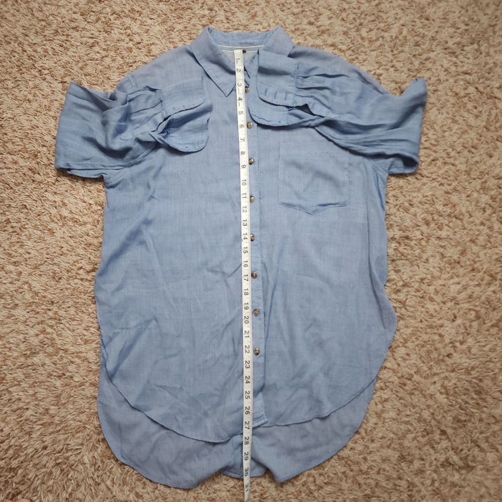 Free‎ People Blue Womens S Long Sleeve Button Up Shirt - Picture 5 of 8